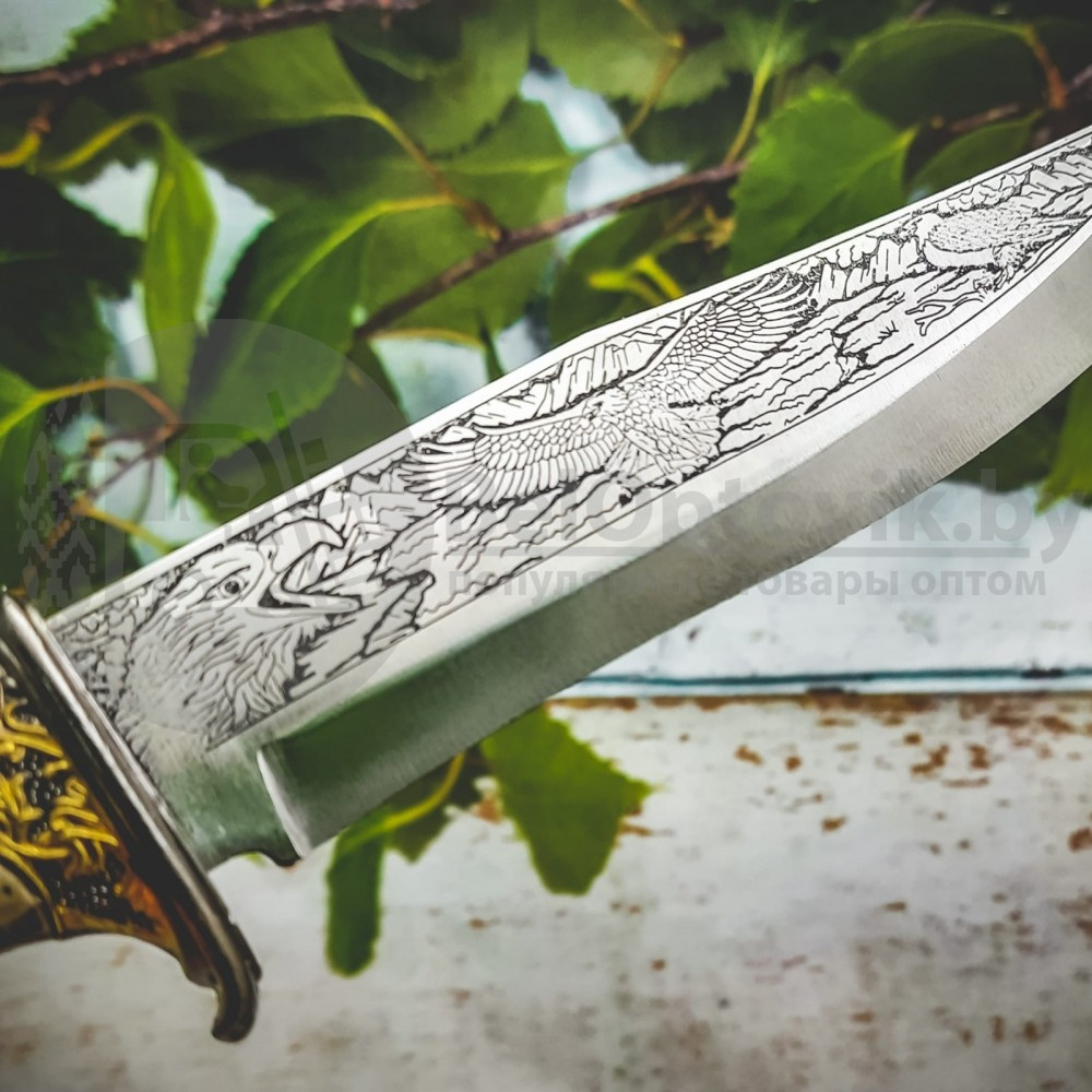 Нож сувенирный стальной (длина ножа 30.50 см) на подставке Орел - фото 9 - id-p179624134