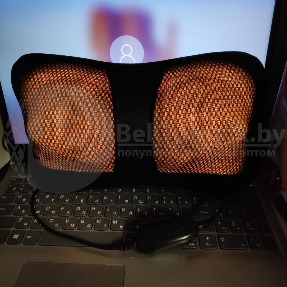 Массажная подушка для машины и дома с ИК подогревом Massage Pillow for Home and Car NEW с 6-ю роликами. - фото 2 - id-p179627134