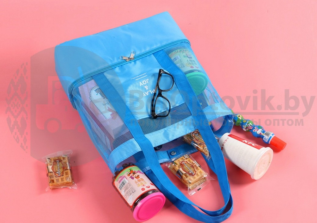 Летняя сумка для пляжа PlayJoy (термосумка) Голубая - фото 2 - id-p179629150