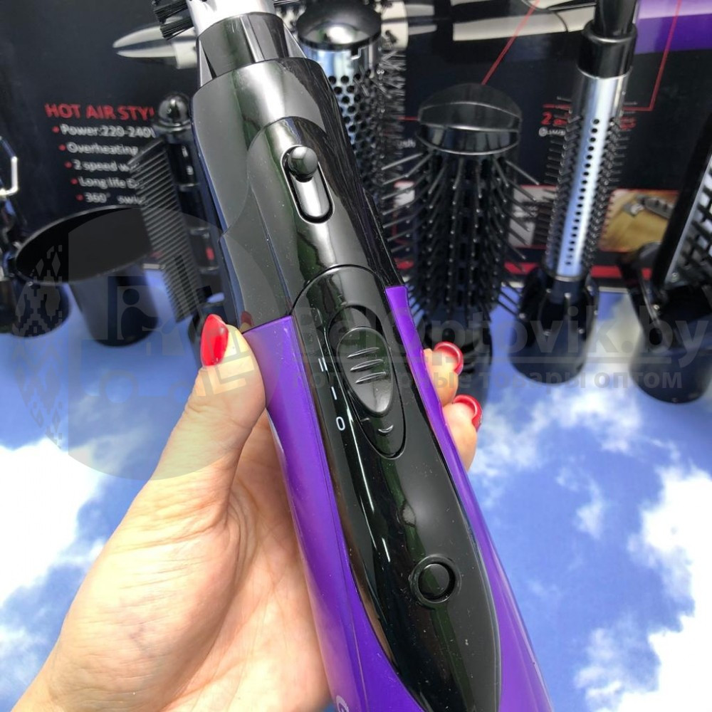 Уценка Фен мультистайлер GEMEI GM-4835 10в1 / воздушный стайлер для волос Фиолетовый (мятая коробка) - фото 4 - id-p179625158