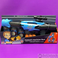 Детская игрушка оружие Бластер Assault Gun 40 см с мишенью, мягкими игровыми снарядами 12шт. 3 Синий, фото 1
