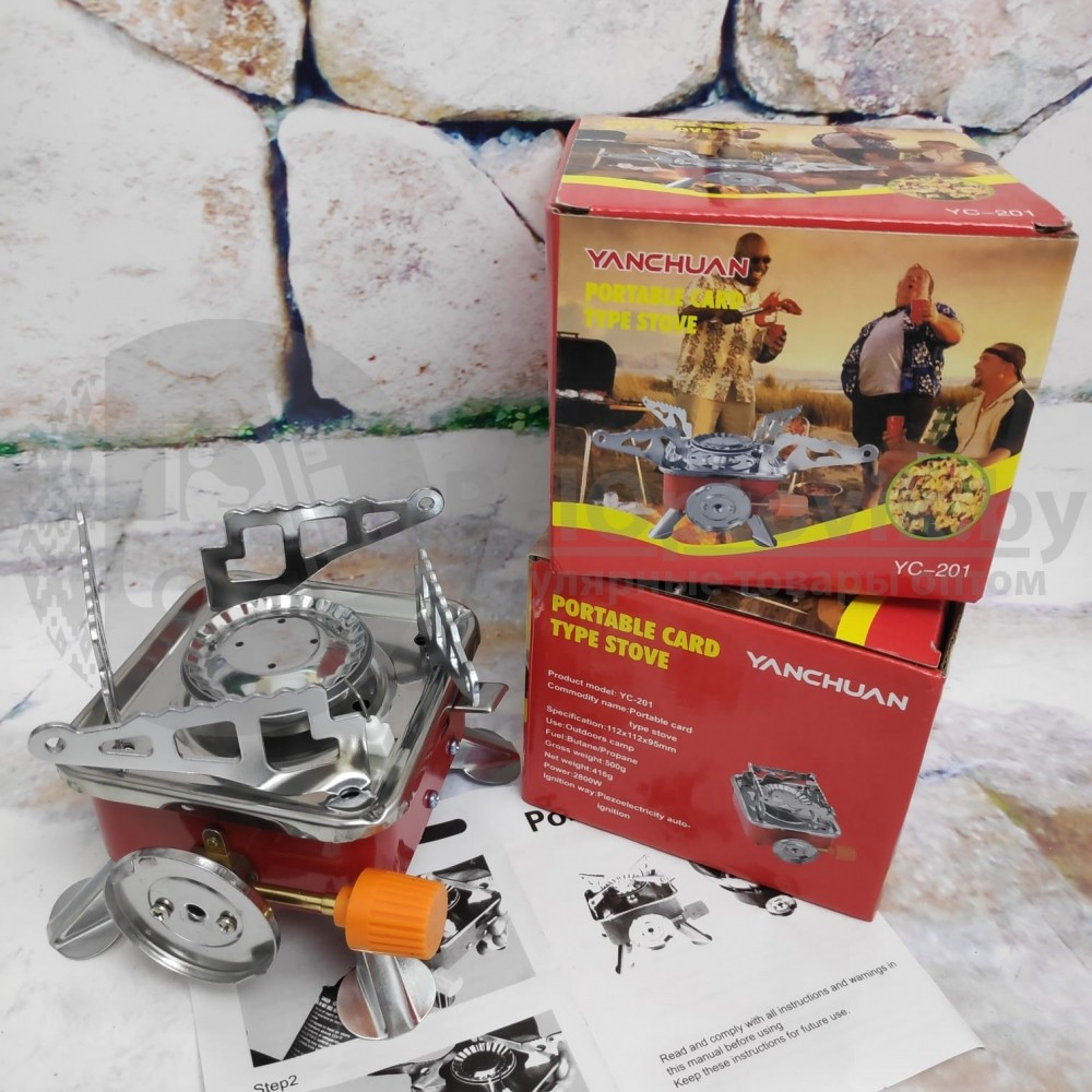 Газовая горелка (плита) Windproof Camping Stove к-202(YC-201) с чехлом - фото 8 - id-p179630142