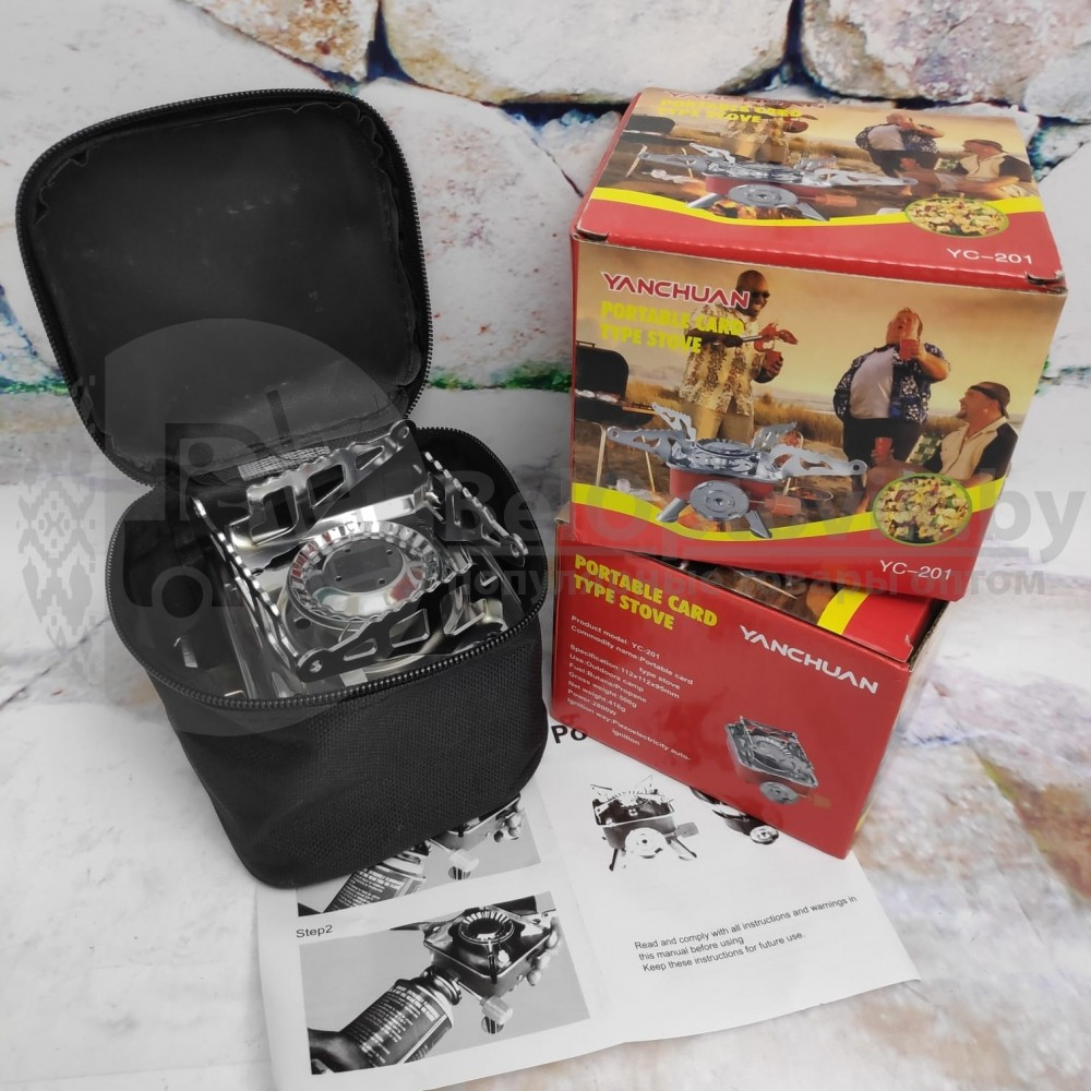 Газовая горелка (плита) Windproof Camping Stove к-202(YC-201) с чехлом - фото 9 - id-p179630142