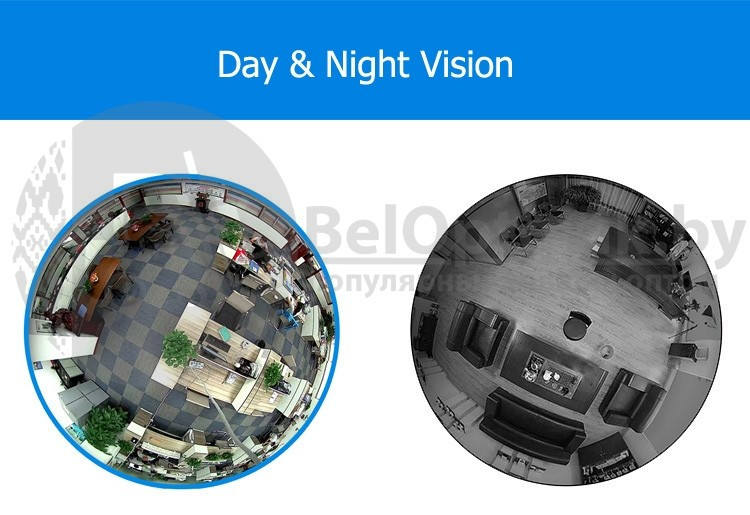 Панорамная WI FI камера в виде лампочки 360 (датчик движения, режим день/ночь, микрофон, динамик, 1080Р, - фото 6 - id-p179624193
