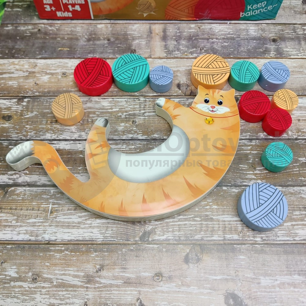 Игрушка - баланс развивающая Котик с клубочками Fur Joy, 929-16 - фото 4 - id-p179624255