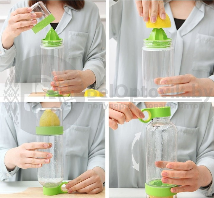 Бутылка соковыжималка Lemon Cup. Summer 2020 (0.83L) Зеленый - фото 7 - id-p179629263