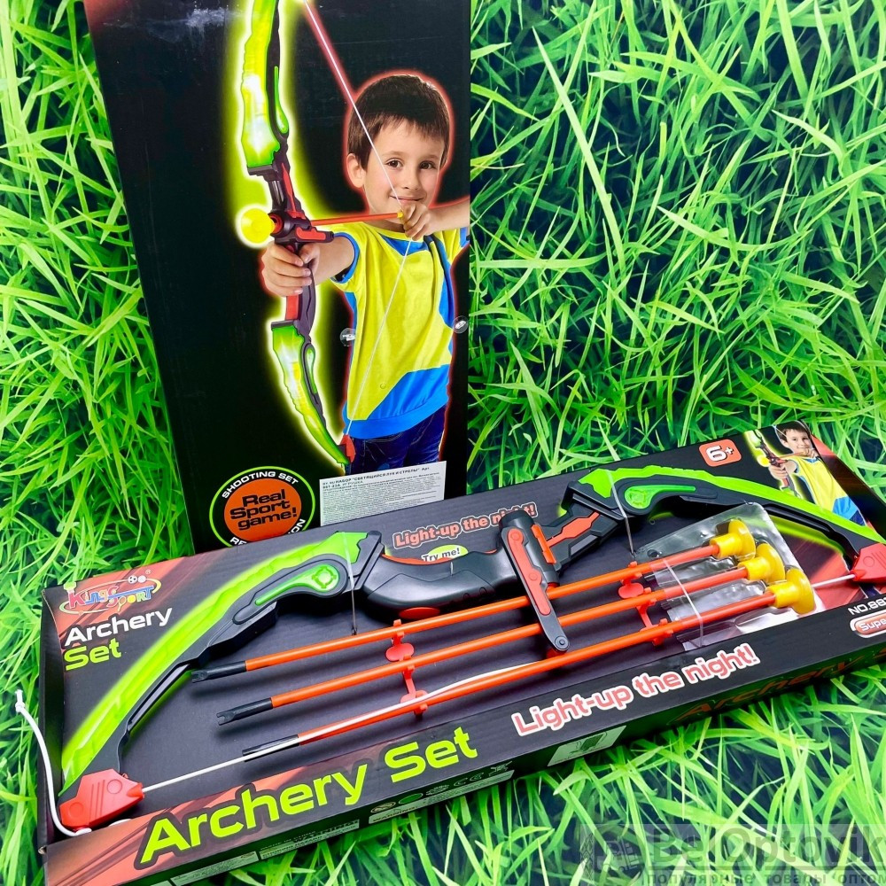 Игровой набор: Светящийся лук и стрелы на присосках Archery Set 881-23A, 6 Зеленый - фото 7 - id-p179626287