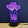 3 D Creative Desk Lamp (Настольная лампа голограмма 3Д, ночник) Мишка сердце, фото 5