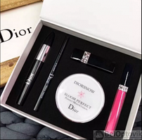 Подарочный набор косметики Dior 5 в 1 (помада, тушь, карандаш, пудра, блеск)