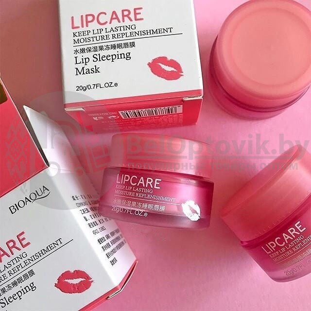 Ликвидация Питательная ночная маска для губ BIOAQUA LIP SLEEPIMG MASK омолаживающий эффект с маслом Ши, 20g - фото 7 - id-p179629334