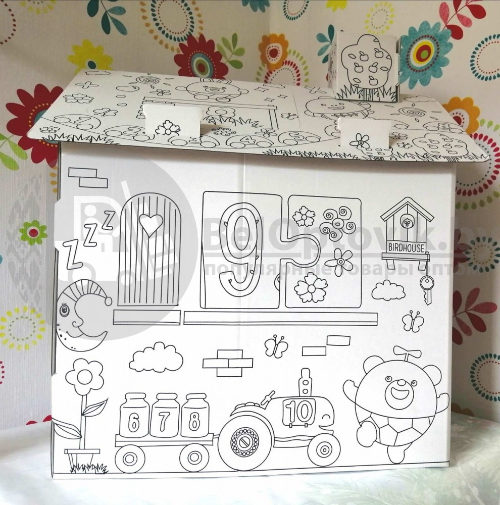 Детский Кукольный домик Раскраска DIY Doodle House 60х53х43 см (Сборка без клея) - фото 5 - id-p179626339