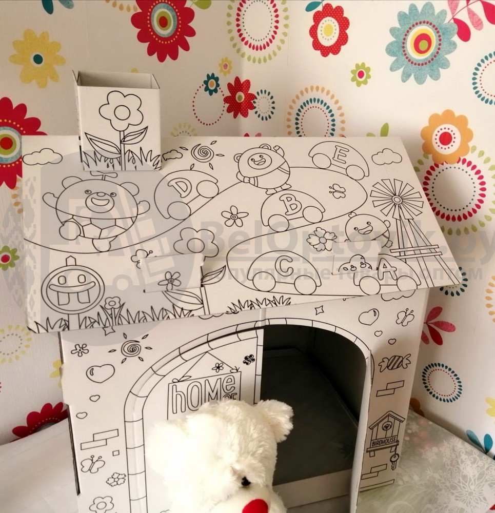Детский Кукольный домик Раскраска DIY Doodle House 60х53х43 см (Сборка без клея) - фото 6 - id-p179626339