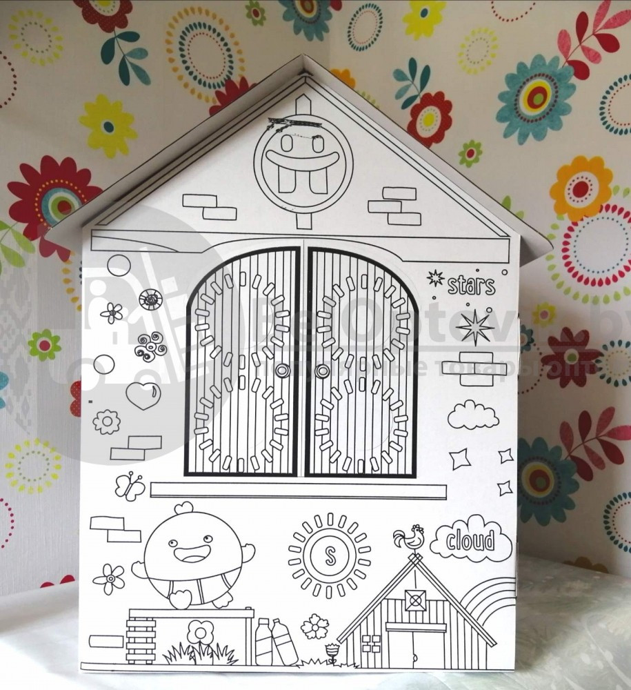 Детский Кукольный домик Раскраска DIY Doodle House 60х53х43 см (Сборка без клея) - фото 7 - id-p179626339
