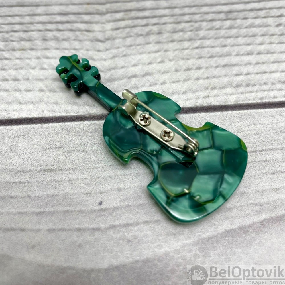 Бижутерия брошь для музыканта Скрипка 6.5 см Цвет Зеленый кварц - фото 10 - id-p179623366