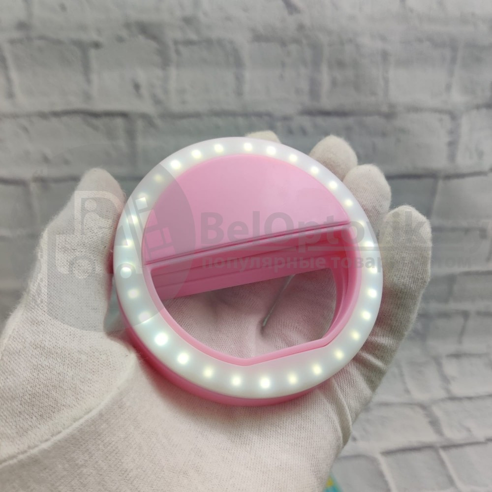 УЦЕНКА Кольцо для селфи (лампа подсветка) Selfie Ring Light RK-12, USB, 3 свет.режима Голубое - фото 2 - id-p179629384