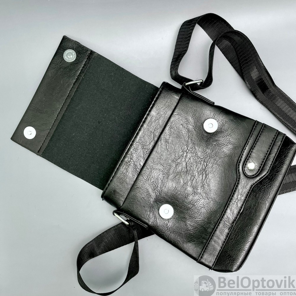 Мужская сумка (планшет), 18523 см, отд. на молнии, наружный карман, длинный ремень, цв.черный - фото 3 - id-p179623387