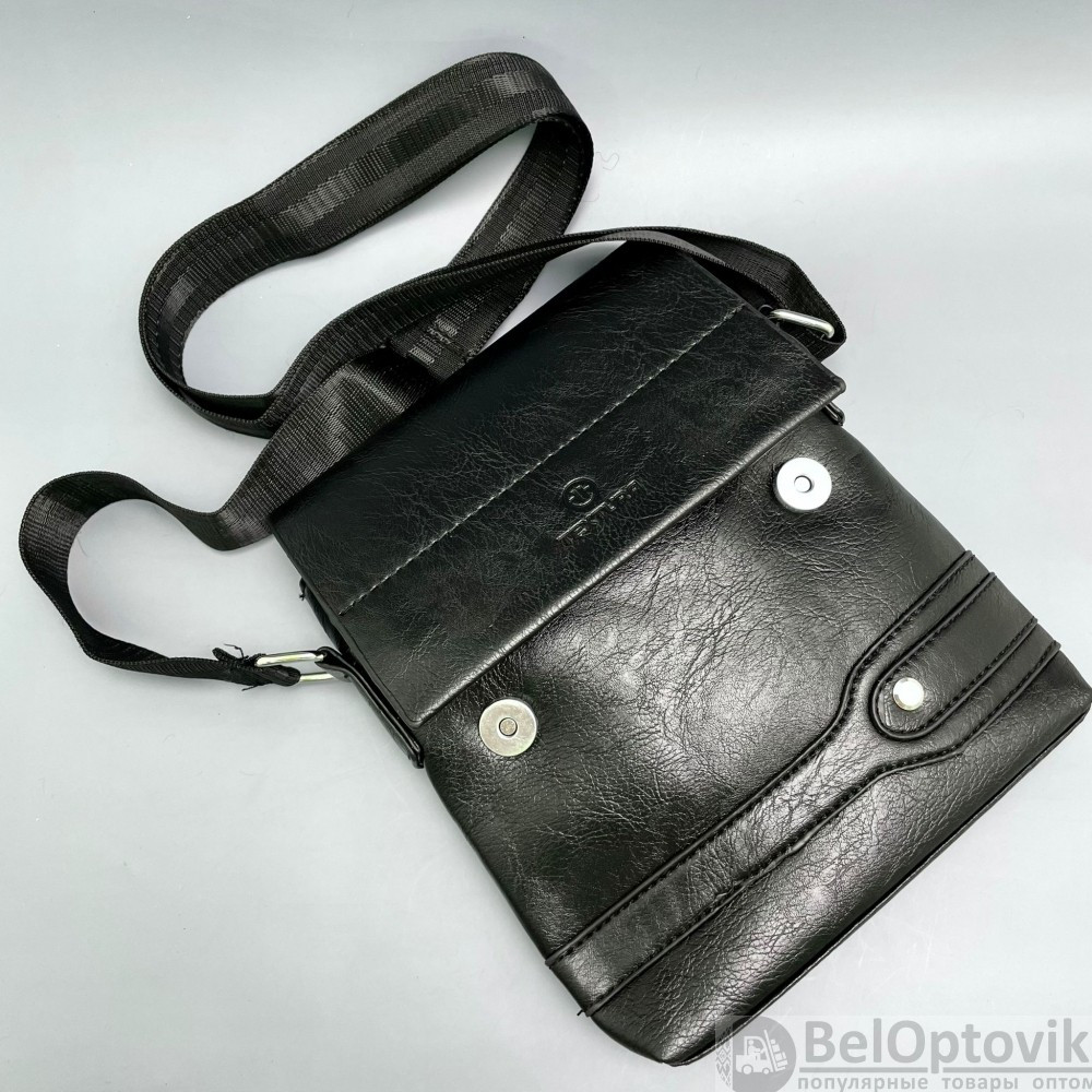 Мужская сумка (планшет), 18523 см, отд. на молнии, наружный карман, длинный ремень, цв.черный - фото 6 - id-p179623387