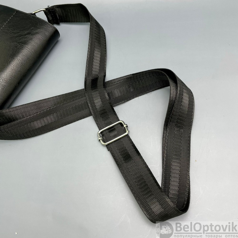 Мужская сумка (планшет), 18523 см, отд. на молнии, наружный карман, длинный ремень, цв.черный - фото 7 - id-p179623387