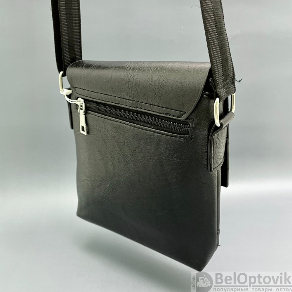 Мужская сумка (планшет), 18523 см, отд. на молнии, наружный карман, длинный ремень, цв.черный - фото 8 - id-p179623387