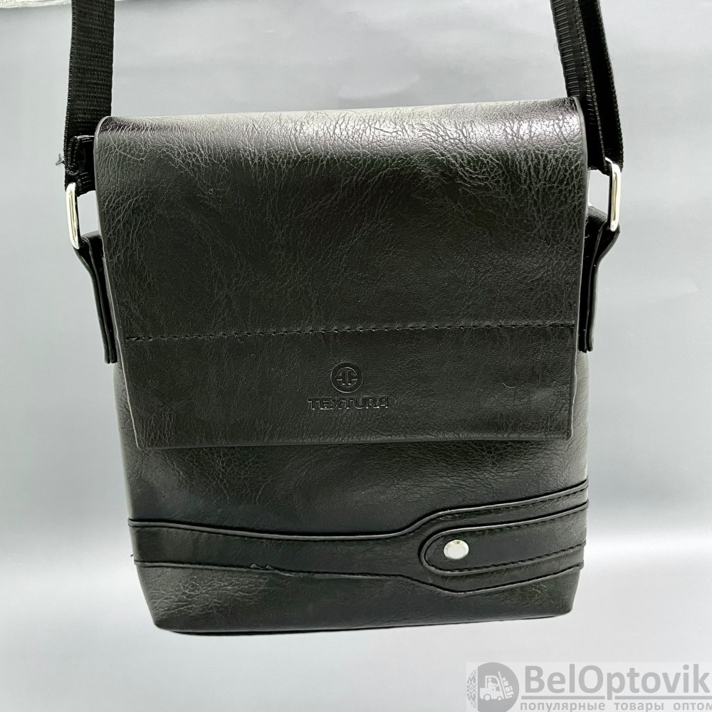 Мужская сумка (планшет), 18523 см, отд. на молнии, наружный карман, длинный ремень, цв.черный - фото 10 - id-p179623387