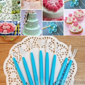 Инструменты для мастики (декорирования, украшения торта), 16 наконечников Нежно голубые
