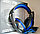 Игровые проводные наушники SOYTO SY850MV с микрофоном Чёрные с Синим, фото 3