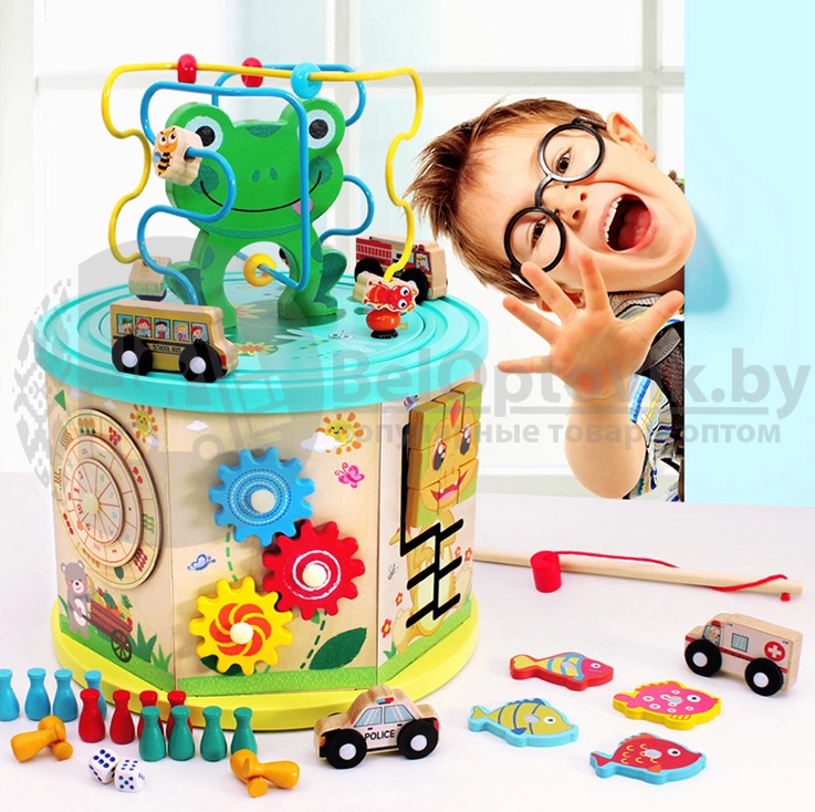 NEW Развивающая деревянная игрушка Winding bead toy series (бизиборд, пальчиковый лабиринт, рыбалка) - фото 4 - id-p179628464