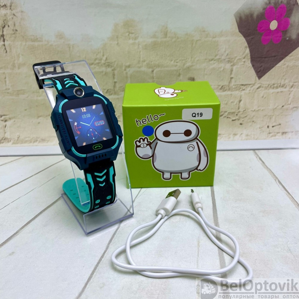 Детские умные часы Smart Baby Watch Q19 Фиолетовые с черным ремешком - фото 9 - id-p179623509