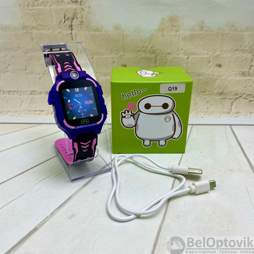 Детские умные часы Smart Baby Watch Q19 Зеленые с черным ремешком - фото 2 - id-p179623510