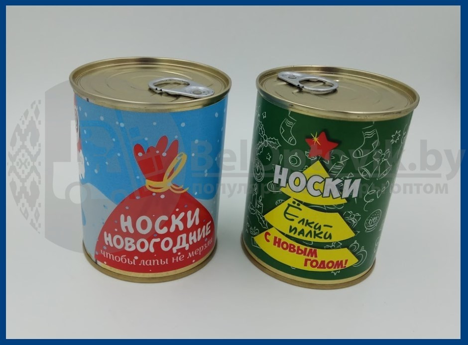 Мужские носки в подарочной консервной банке, хлопок (1 пара) - фото 3 - id-p179629568