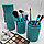 Набор кистей для макияжа MAC в тубусе, 12 кистей Blue (голубой), фото 2