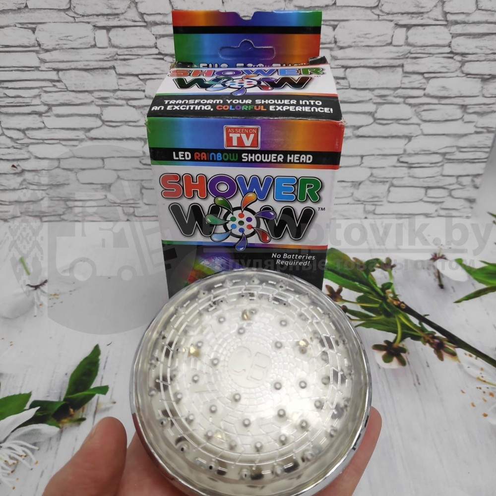 Цветная светодиодная насадка на душ Led Shower WOW (7 цветов) - фото 2 - id-p179631734