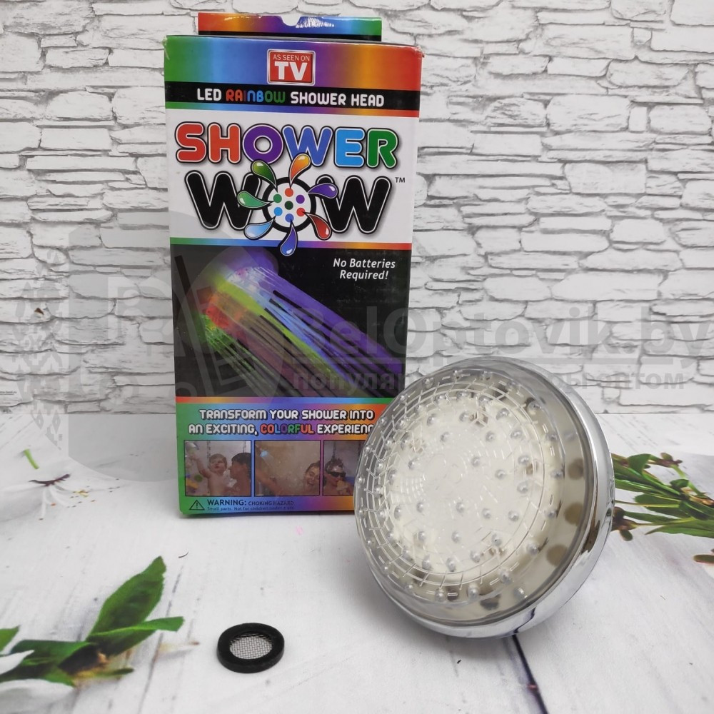 Цветная светодиодная насадка на душ Led Shower WOW (7 цветов) - фото 4 - id-p179631734