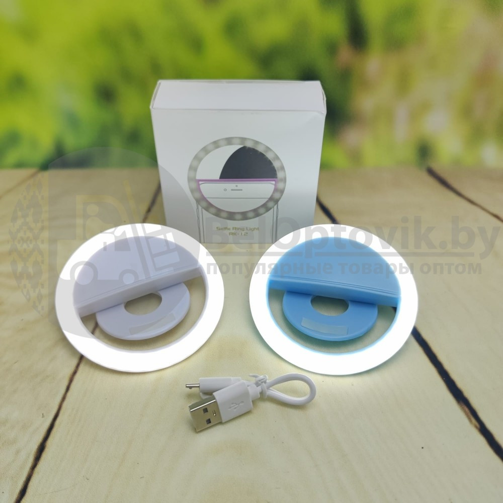 Кольцо для селфи (лампа подсветка) Selfie Ring Light, 2 батарейки ААА (в комплект не входят), 3 свет.режима - фото 4 - id-p179630683