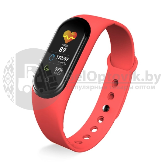 Фитнес-браслет Smart М5 с функцией тонометра Красный - фото 5 - id-p179626565