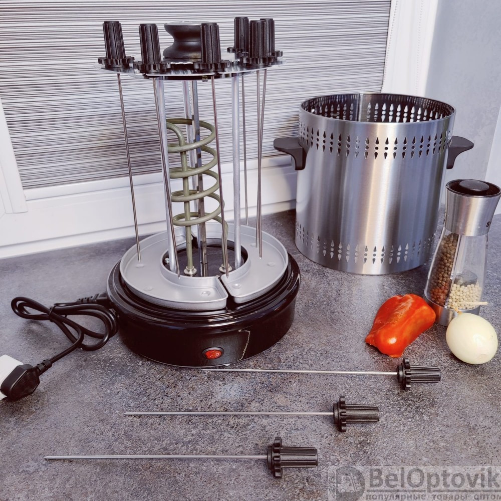 Шашлычница электрическая Barbeque Maker модель KLB-901 (9 шампуров) - фото 4 - id-p179623572
