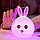 Cветильник  ночник из мягкого силикона ALILU (большой) Зайчик с розовыми ушками, фото 9