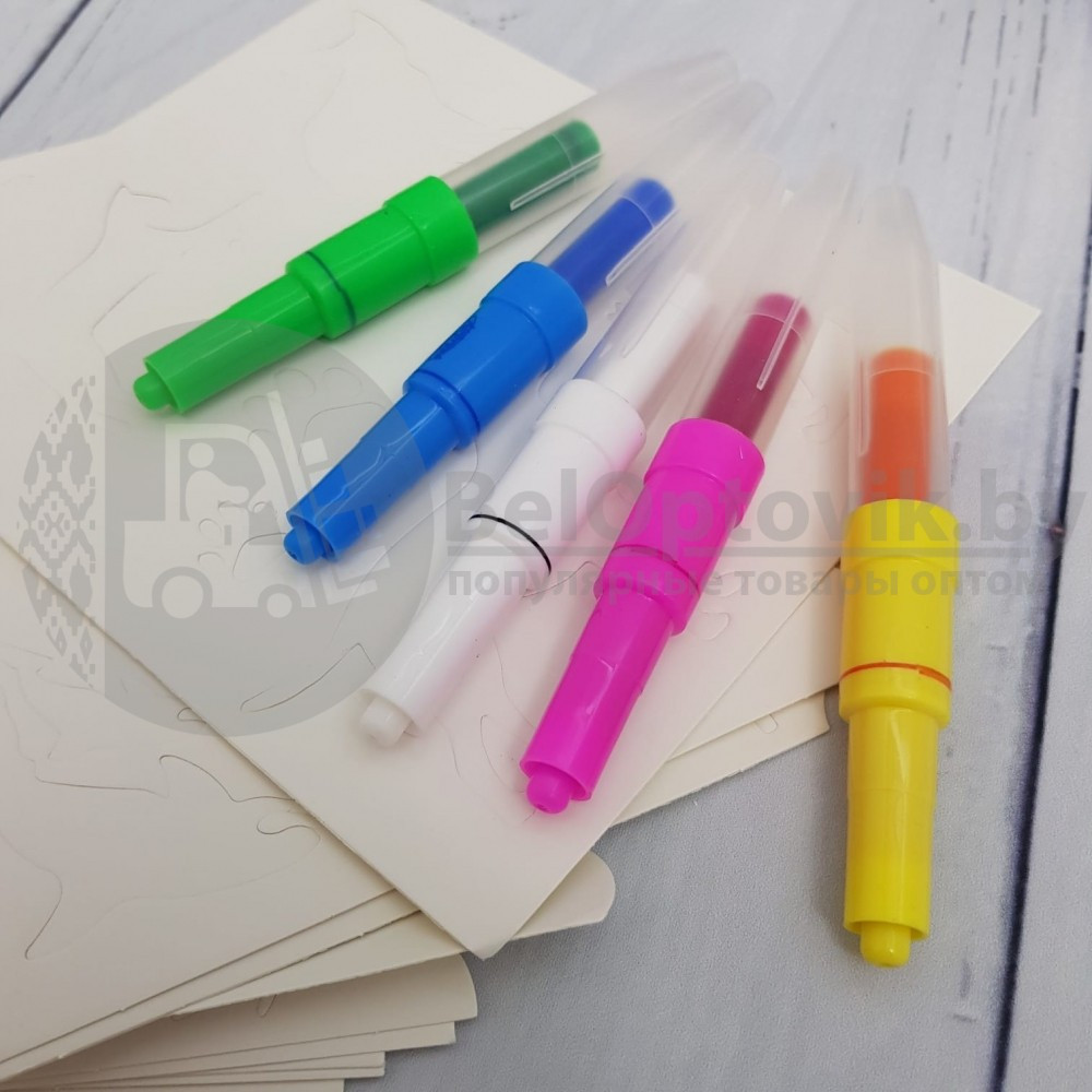 Воздушные фломастеры Airbrush Magic Pens, 10 маркеров в наборе 10 разнообразных трафаретов - фото 7 - id-p179629734