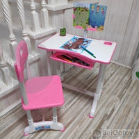 УЦЕНКА Растущая парта (стол) и растущий стул для дошкольника (подставка для книг, полка для канцтоваров)