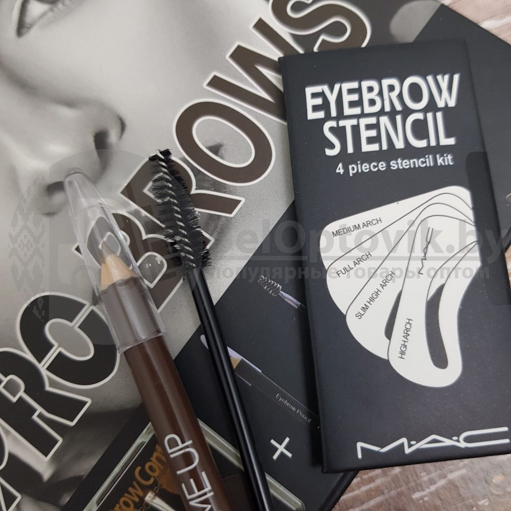 Ликвидация Maxi набор для макияжа бровей PRO. BROWS от MAC (4 оттенка теней, карандаш, кисть для нанесения, - фото 7 - id-p179626658