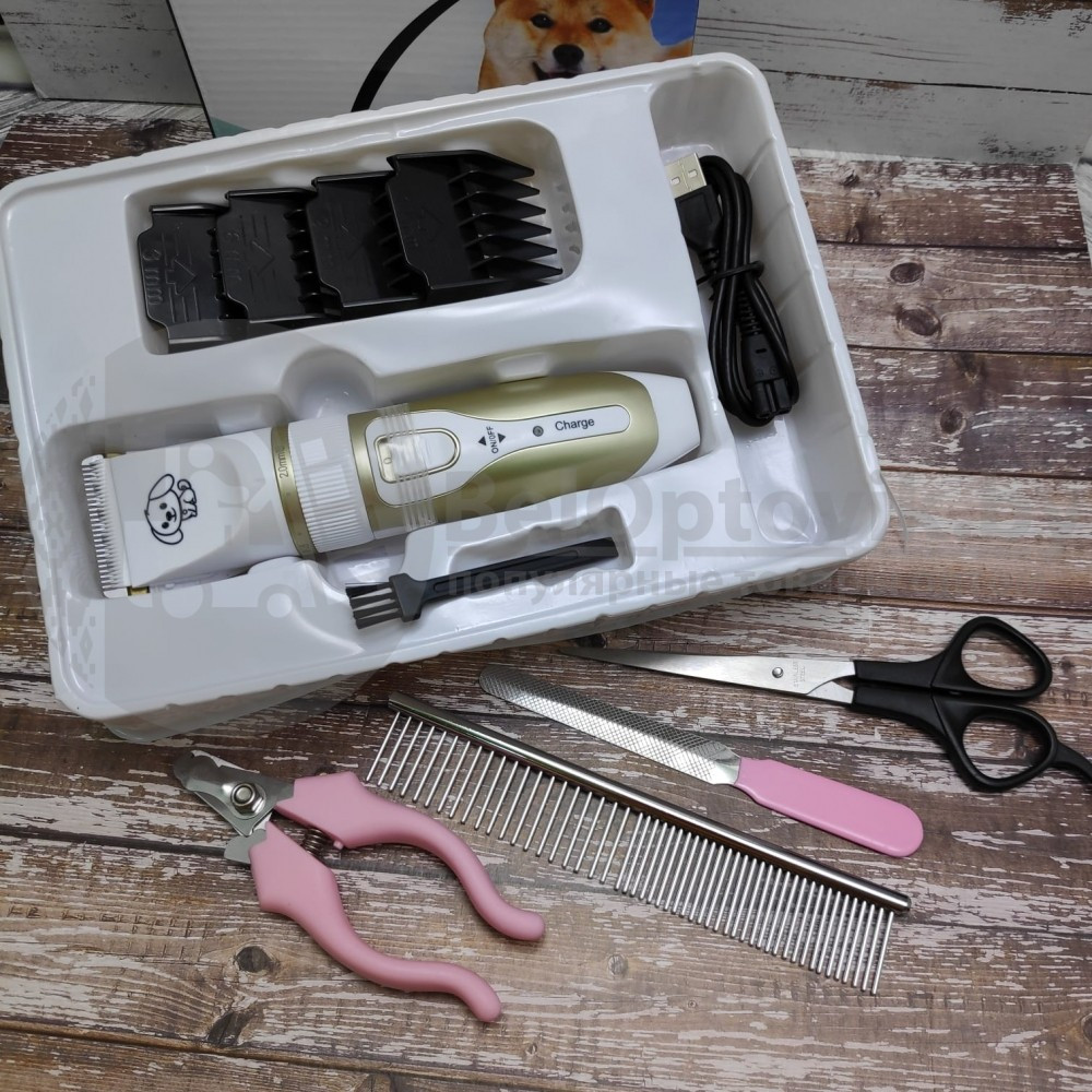 Машинка электрическая (грумер)для стрижки животных PET Grooming Hair Clipper kit - фото 8 - id-p179626661