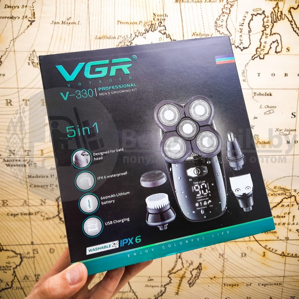 Профессиональный набор для бритья и стрижки волос 5в1 VGR Voyager V-330 - фото 9 - id-p179623628