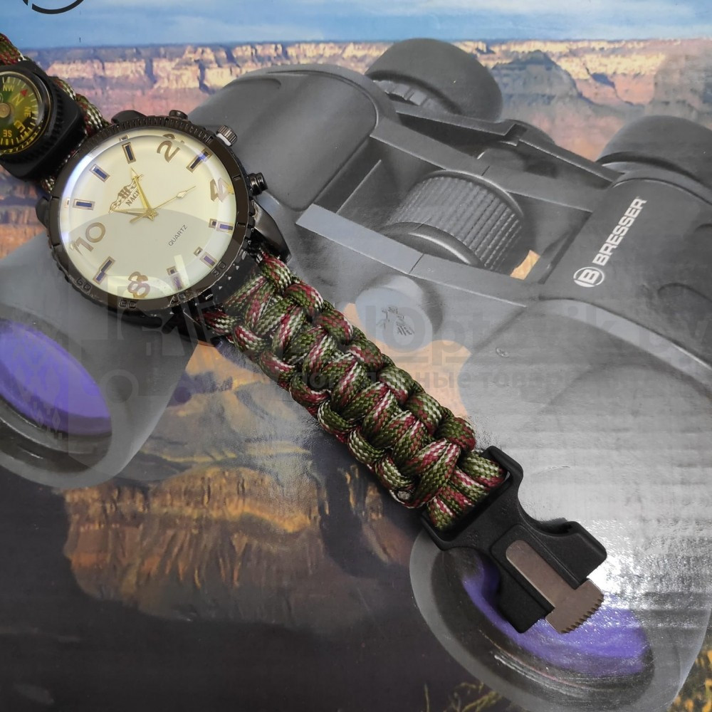 Часы на браслете из паракорда для выживания Nage - фото 4 - id-p179629756