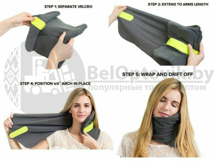 Подушка - шарф для путешествий Travel Pilows The Internal Support Серый - фото 2 - id-p179628667