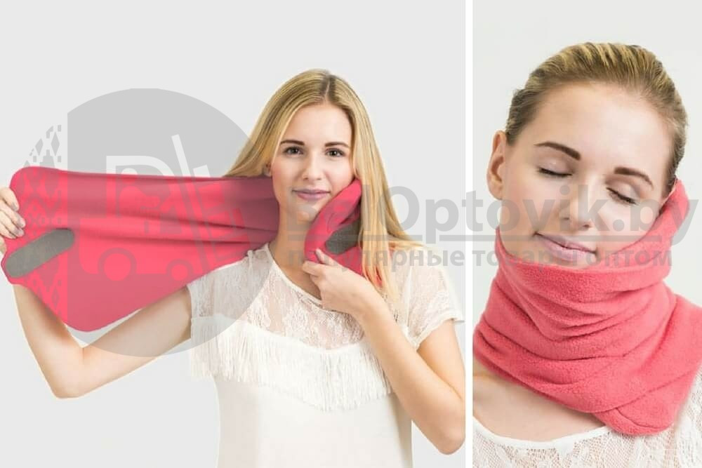 Подушка - шарф для путешествий Travel Pilows The Internal Support Красный - фото 4 - id-p179628668