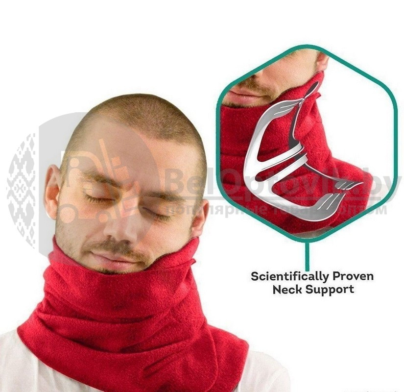Подушка - шарф для путешествий Travel Pilows The Internal Support Красный - фото 7 - id-p179628668