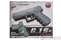 Модель пистолета G.15 Glock 17 с кобурой (Galaxy), фото 1