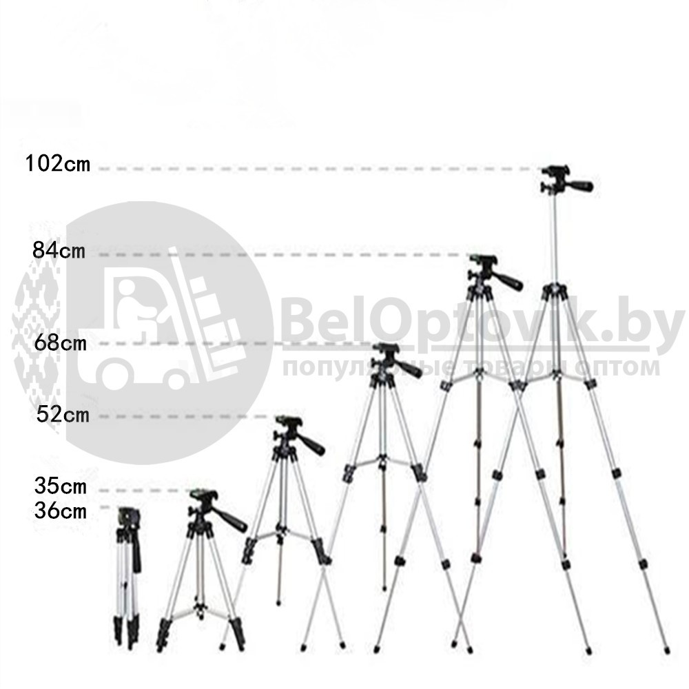 (Оригинал) Штатив для камеры и телефона Tripod 3110 (35-102 см) с непромокаемым чехлом. - фото 3 - id-p179629791