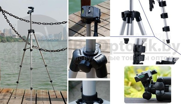 (Оригинал) Штатив для камеры и телефона Tripod 3110 (35-102 см) с непромокаемым чехлом. - фото 6 - id-p179629791