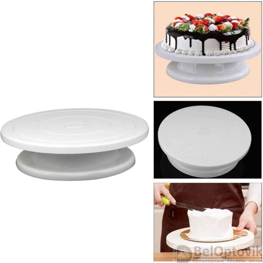 Тортовница Sweet Cake вращающаяся подставка для приготовление тортов, диаметр 28 см - фото 2 - id-p179623688